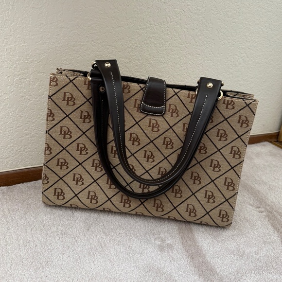 Dooney & Bourke Tan and Brown Monogram Tote - Picture 2 of 4
